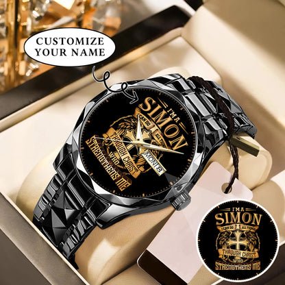 Personalized Custom Name I Can Do All Thing Through Christ Watch Gift For Him