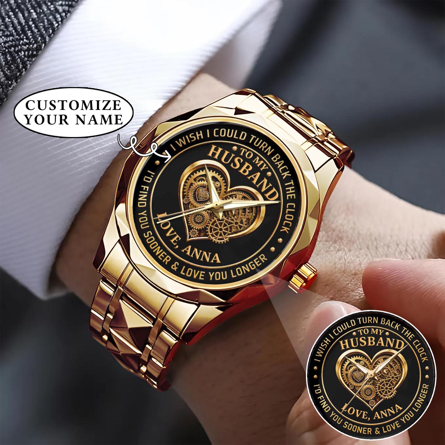 Personalized Anniversity Husband Love Watch