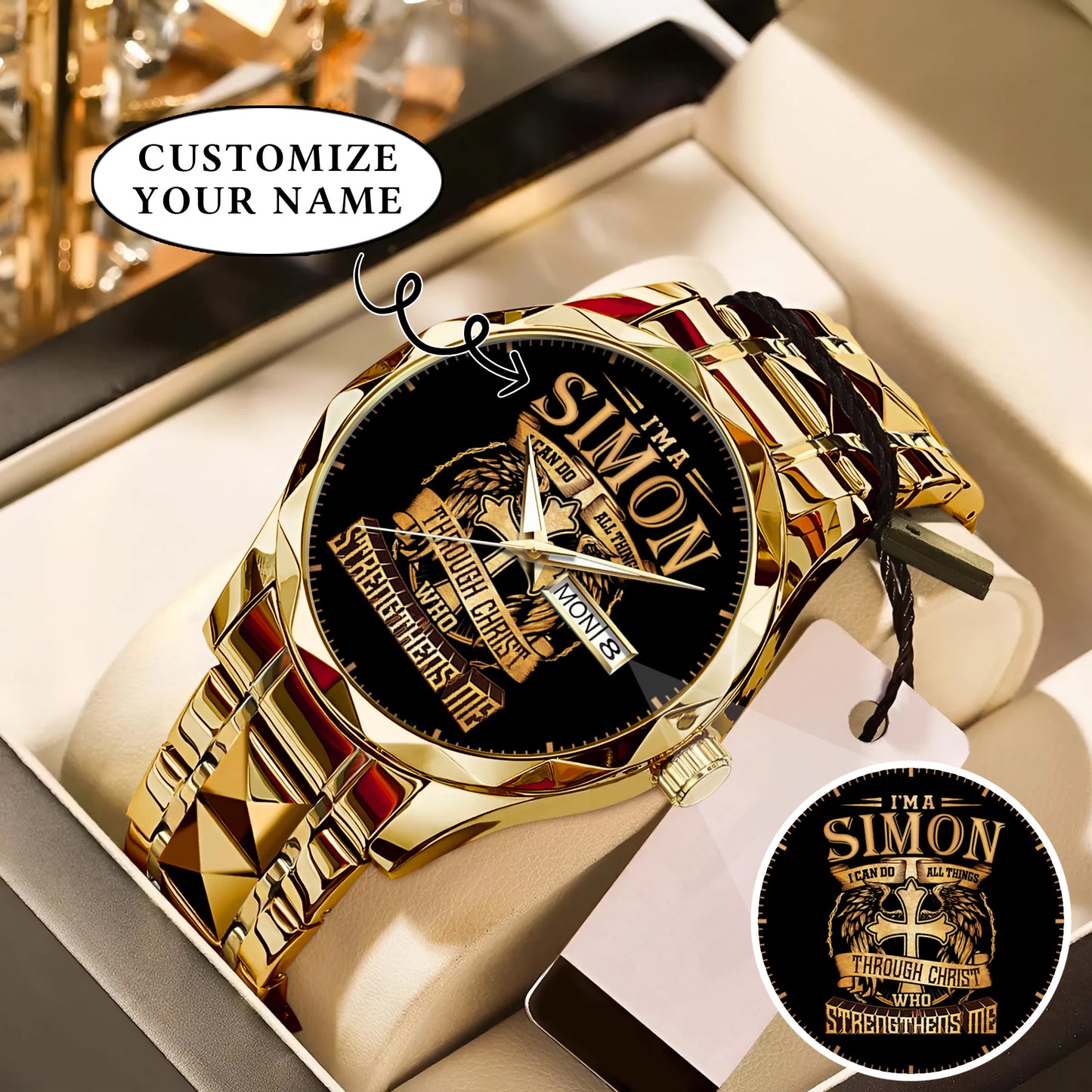 Personalized Custom Name I Can Do All Thing Through Christ Watch Gift For Him