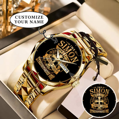 Personalized Custom Name I Can Do All Thing Through Christ Watch Gift For Him