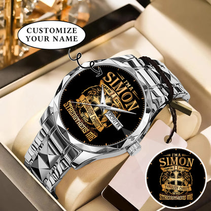 Personalized Custom Name I Can Do All Thing Through Christ Watch Gift For Him