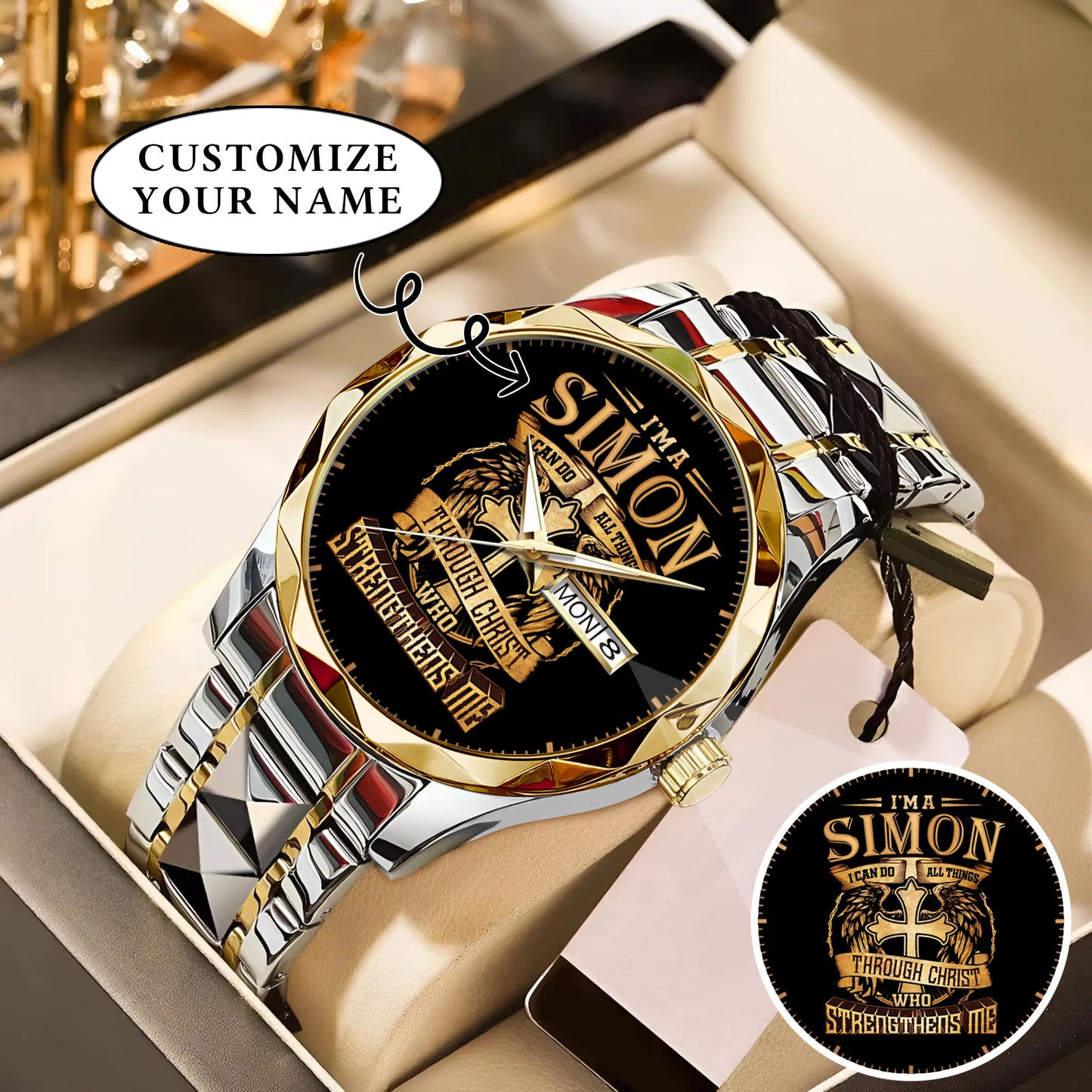 Personalized Custom Name I Can Do All Thing Through Christ Watch Gift For Him