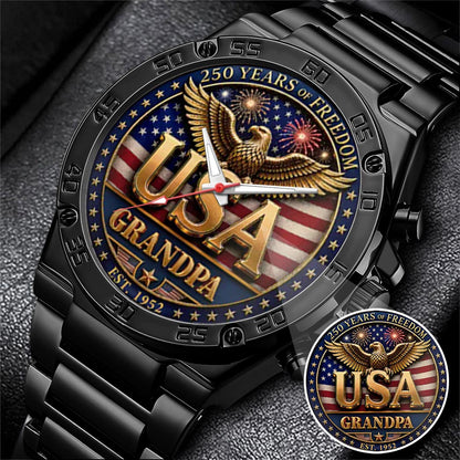Personalized 250th Independence Day for Grandpa Watch