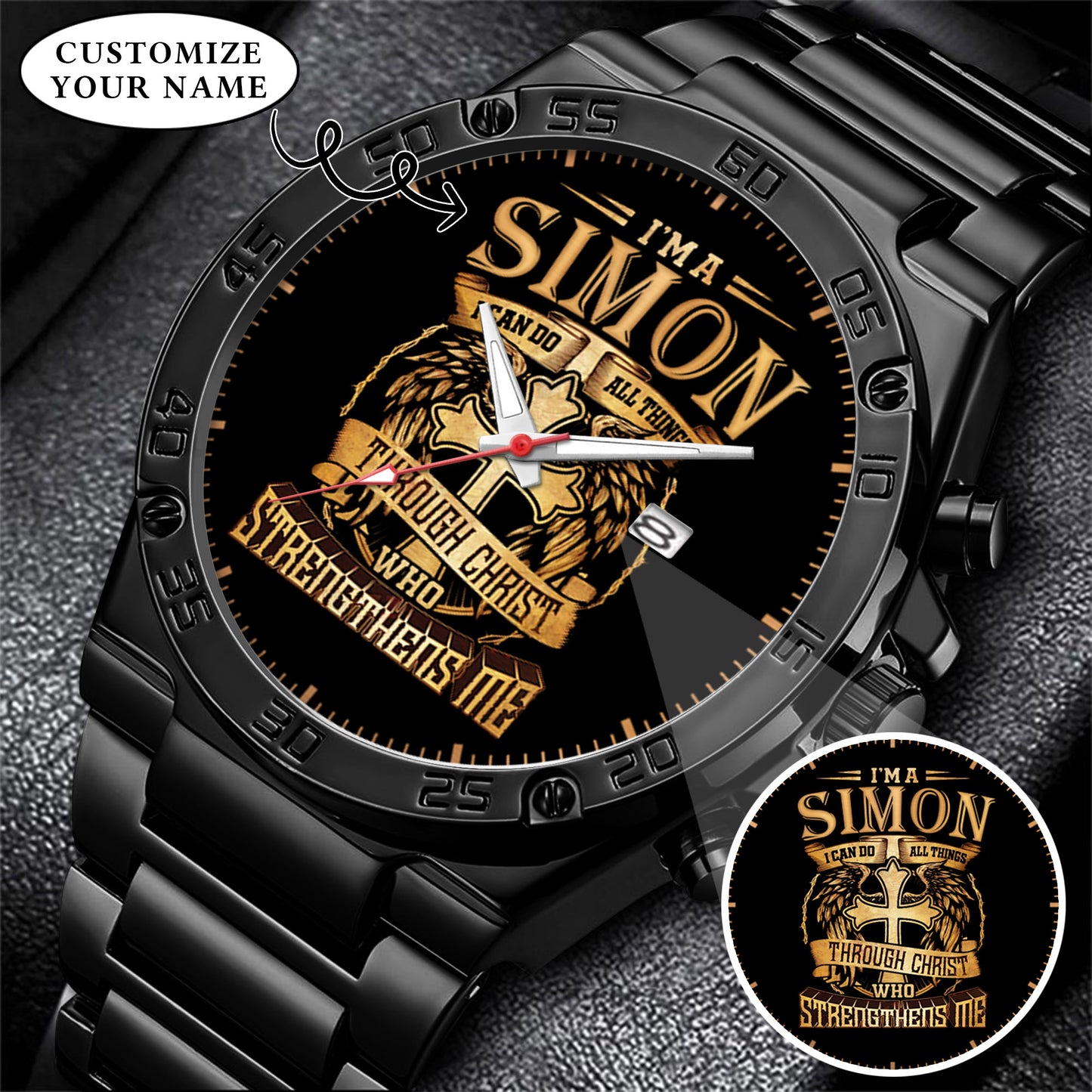Personalized Custom Name I Can Do All Thing Through Christ Watch Gift For Him