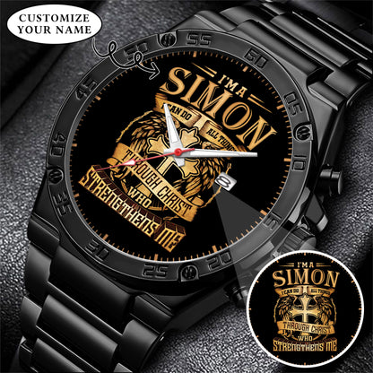 Personalized Custom Name I Can Do All Thing Through Christ Watch Gift For Him