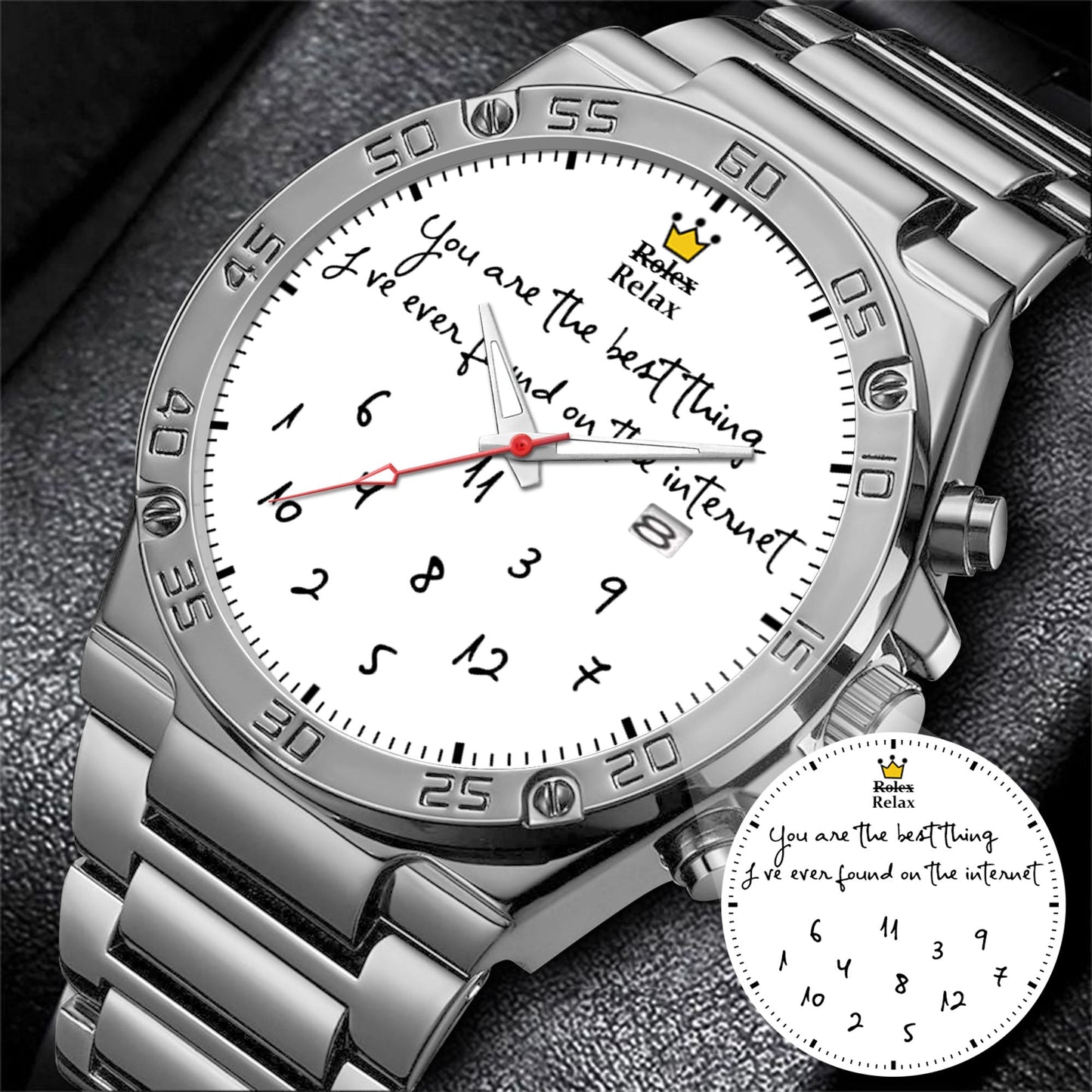 Custom Message Watch for Him – Unique Gift for Boyfriend, Husband, Anniversary & Valentine’s Day