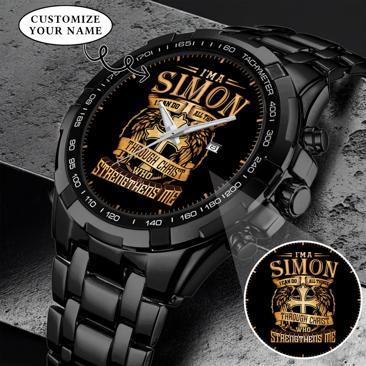 Personalized Custom Name I Can Do All Thing Through Christ Watch Gift For Him