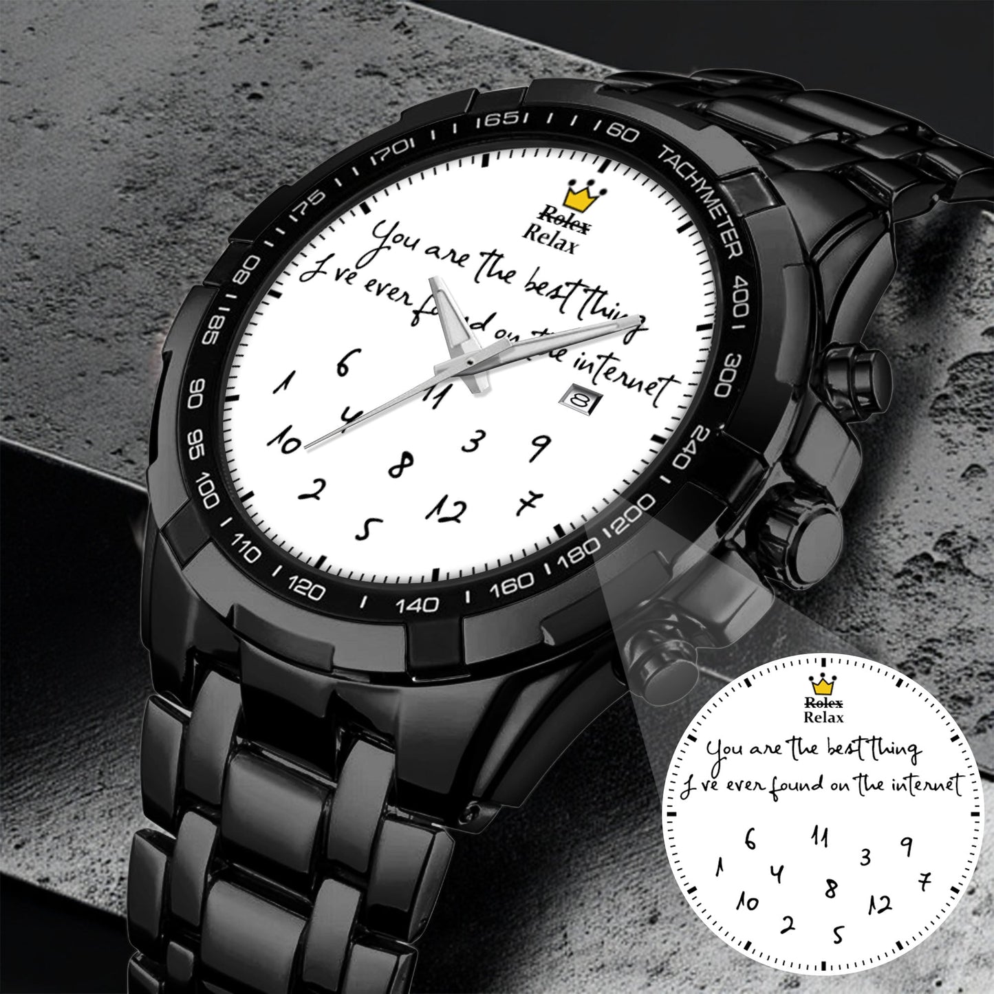 Custom Message Watch for Him – Unique Gift for Boyfriend, Husband, Anniversary & Valentine’s Day