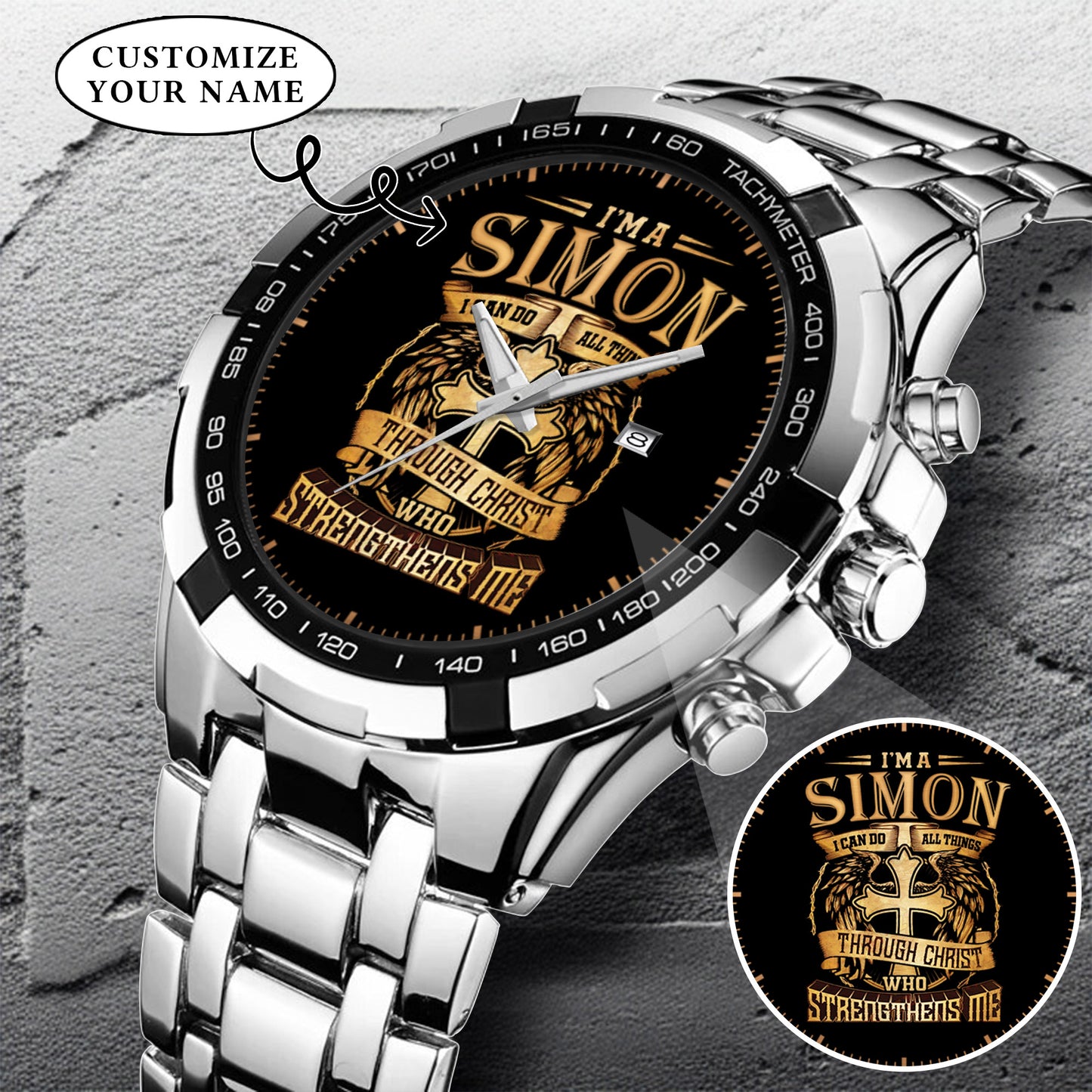 Personalized Custom Name I Can Do All Thing Through Christ Watch Gift For Him