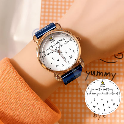 Custom Message Watch for Him – Unique Gift for Boyfriend, Husband, Anniversary & Valentine’s Day