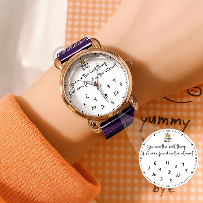 Custom Message Watch for Him – Unique Gift for Boyfriend, Husband, Anniversary & Valentine’s Day