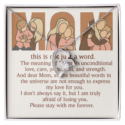 Personalized Forever Love Necklace with 3 Family Photos for Mom