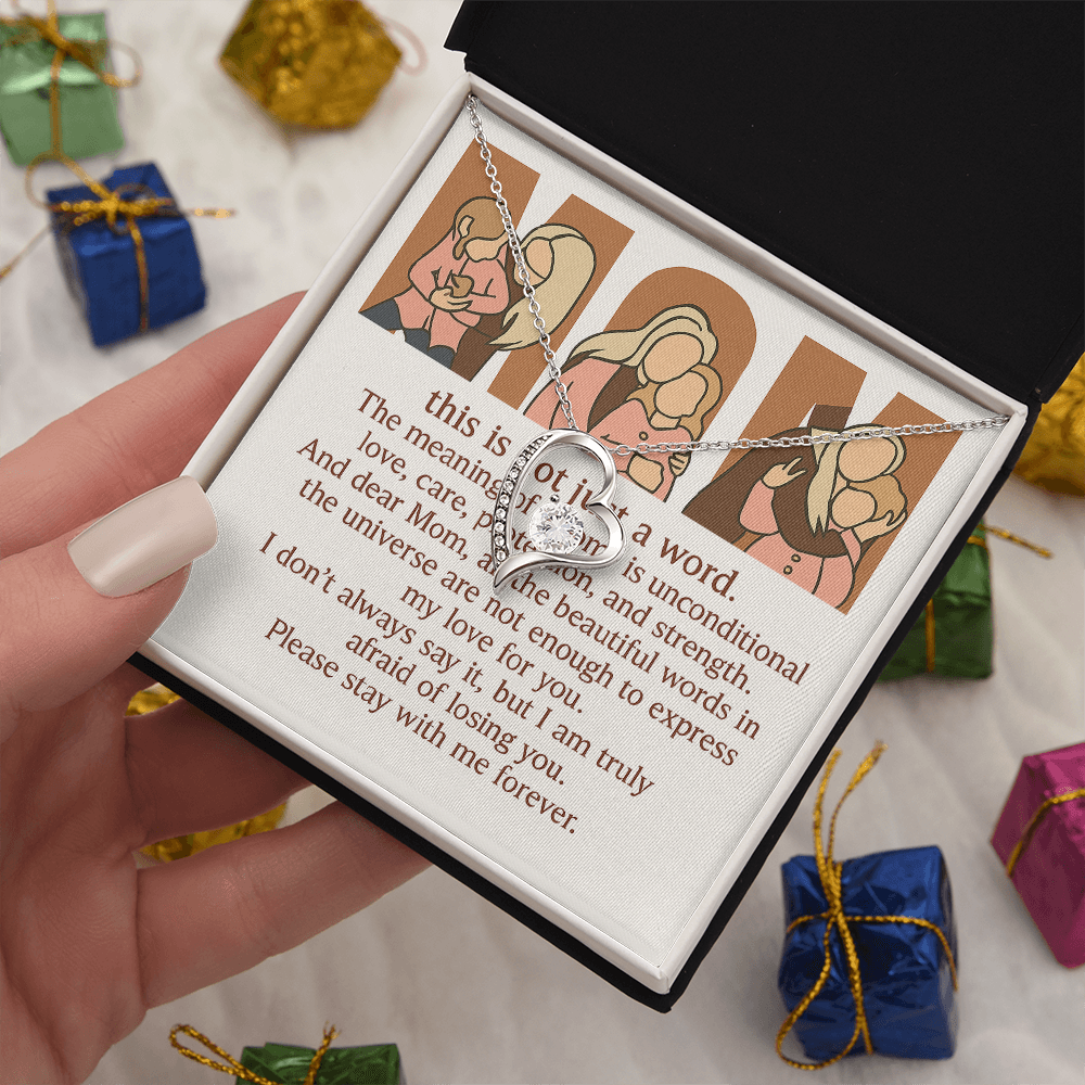 Personalized Forever Love Necklace with 3 Family Photos for Mom