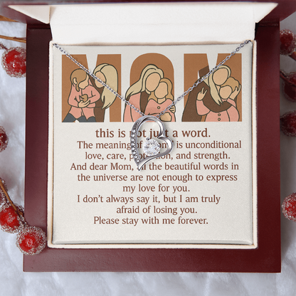 Personalized Forever Love Necklace with 3 Family Photos for Mom