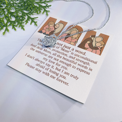 Personalized Love Knot Necklace with 3 Family Photos for Mom