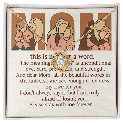 Personalized Love Knot Necklace with 3 Family Photos for Mom