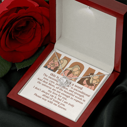 Personalized Love Knot Necklace with 3 Family Photos for Mom