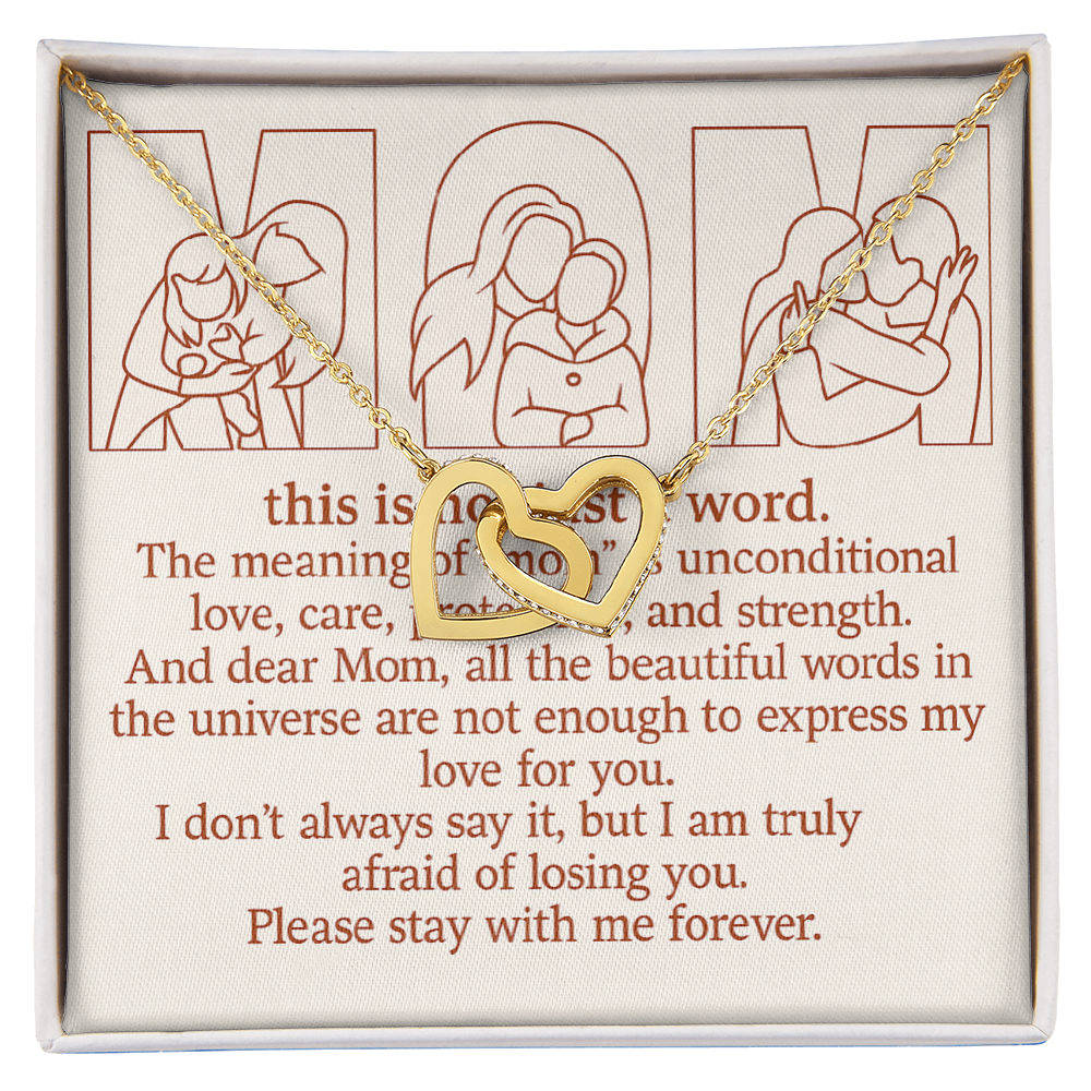 Personalized Interlocking Hearts Necklace with 3 Family Photos for Mom