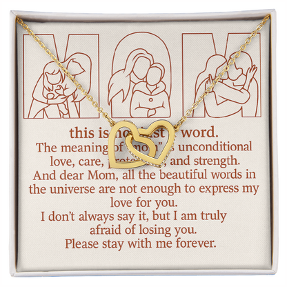 Personalized Interlocking Hearts Necklace with 3 Family Photos for Mom