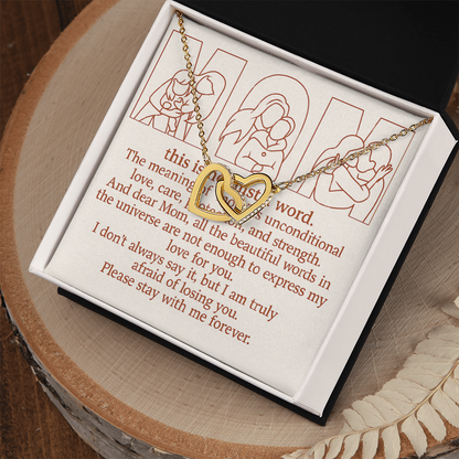 Personalized Interlocking Hearts Necklace with 3 Family Photos for Mom