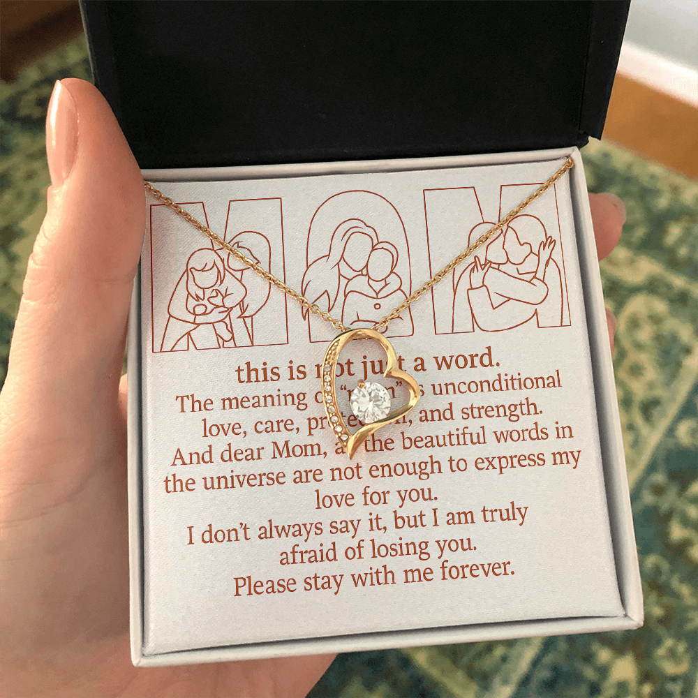 Personalized Forever Love Necklace with 3 Family Photos for Mom