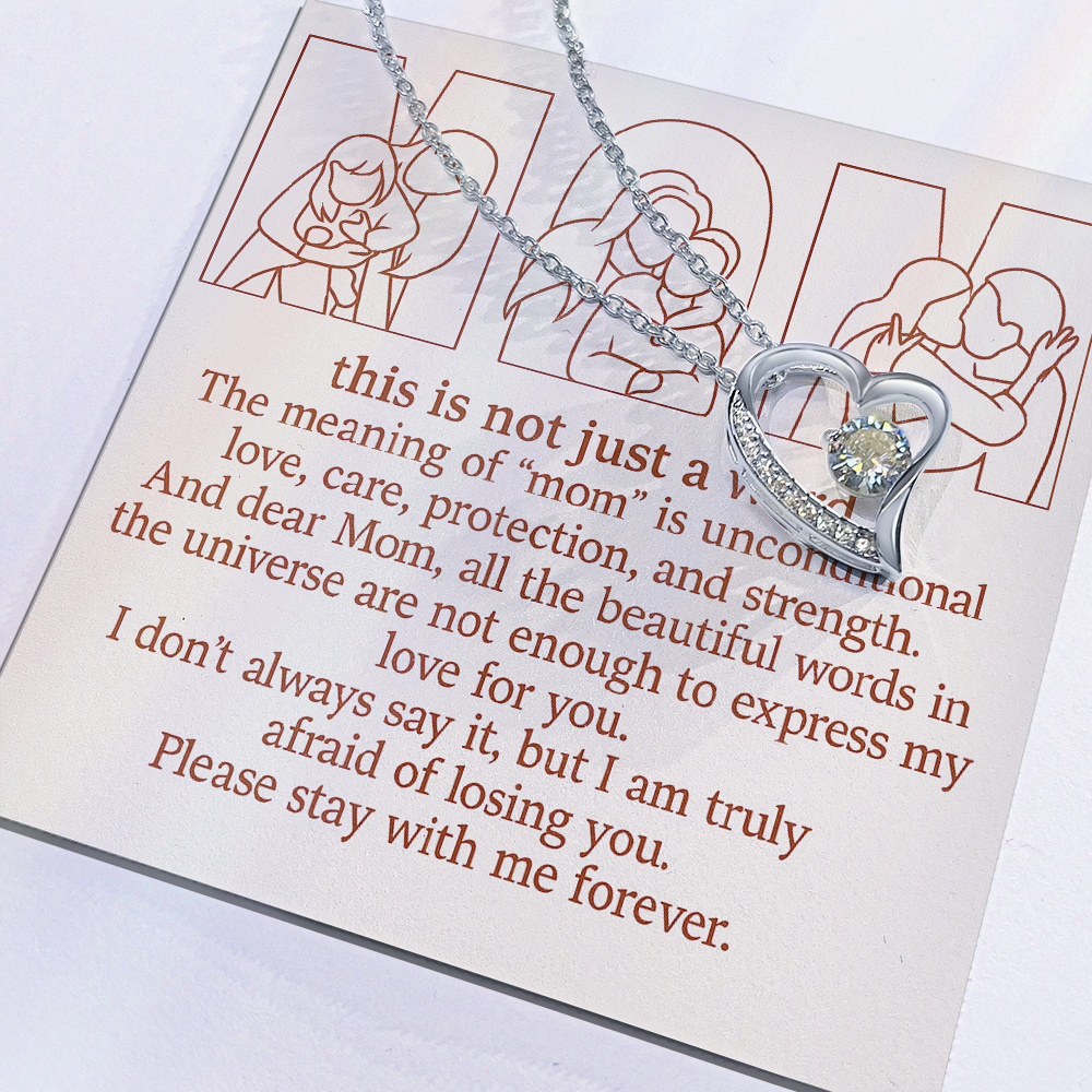 Personalized Forever Love Necklace with 3 Family Photos for Mom