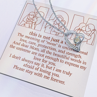 Personalized Forever Love Necklace with 3 Family Photos for Mom