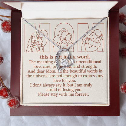 Personalized Forever Love Necklace with 3 Family Photos for Mom
