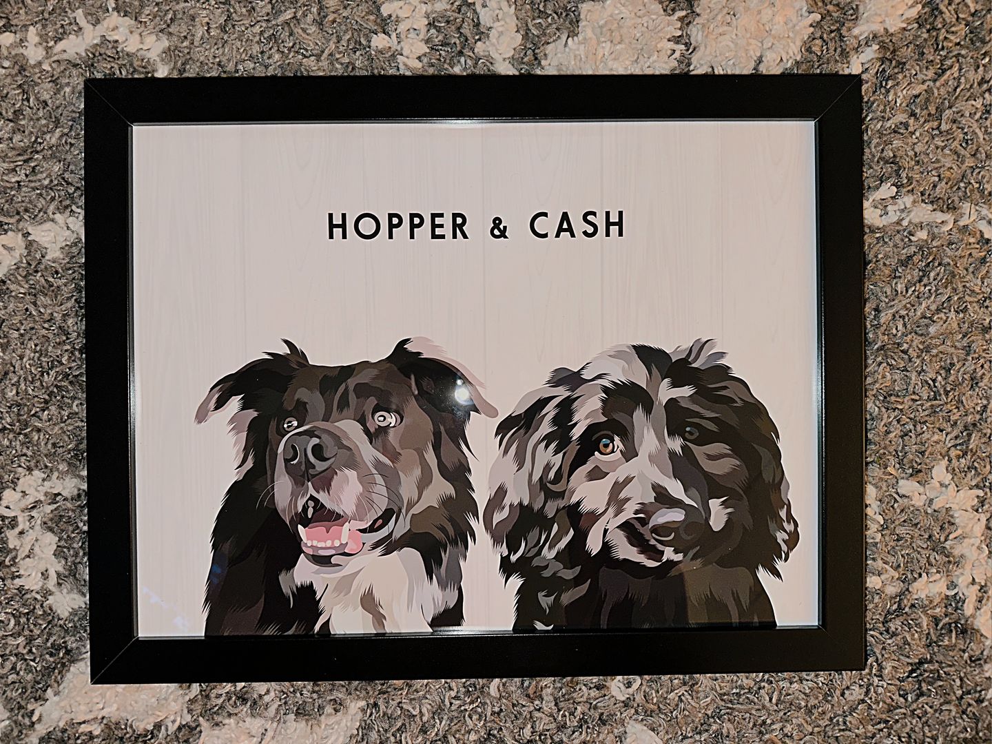 Custom Framed Poster Pet Portrait - Two Pets