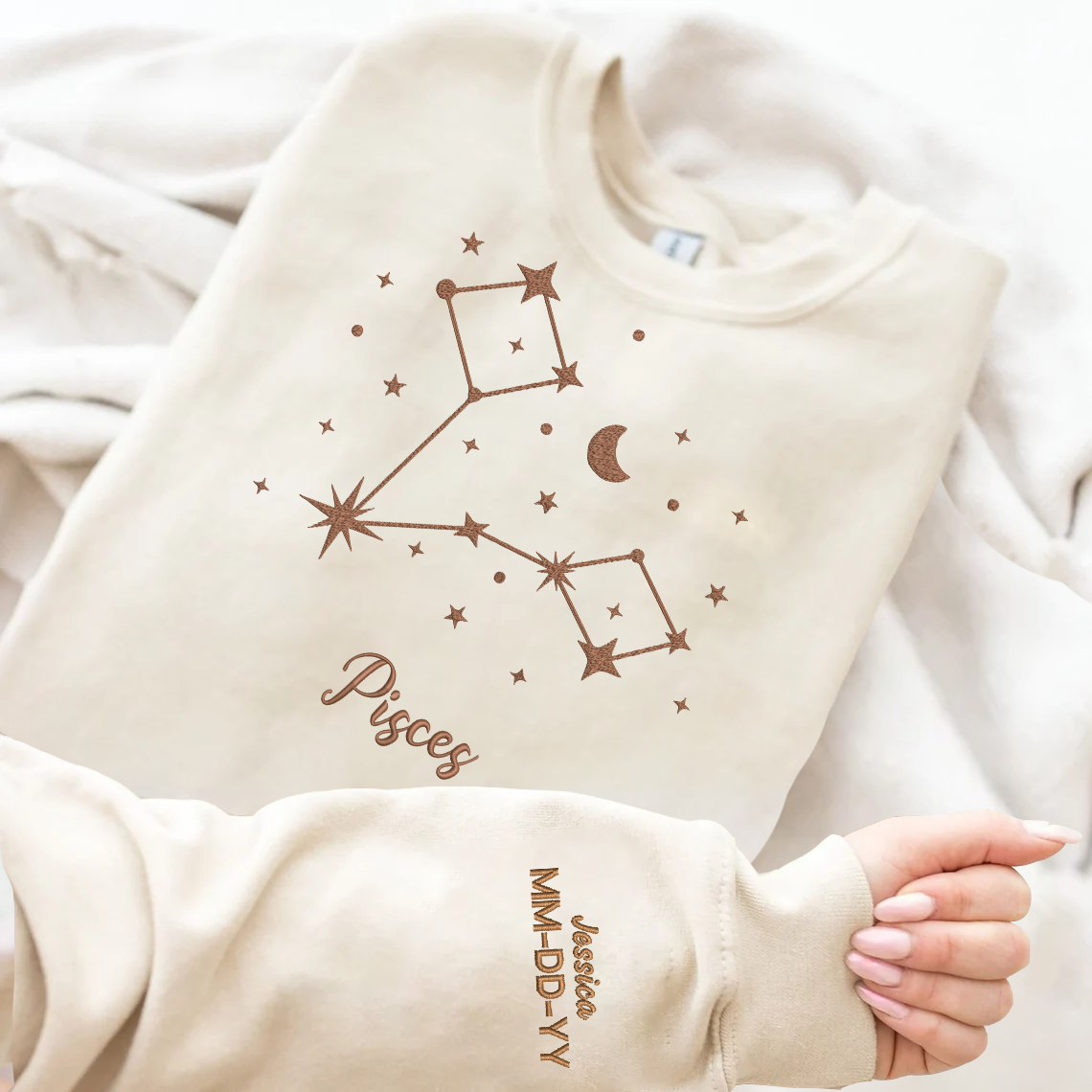 Personalized Embroidered Zodiac Hoodie Sweatshirt T-Shirt