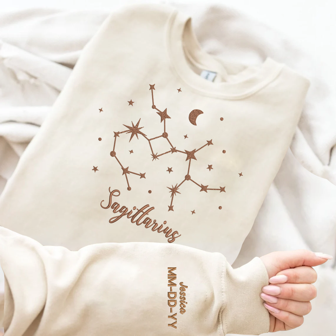 Personalized Embroidered Zodiac Hoodie Sweatshirt T-Shirt