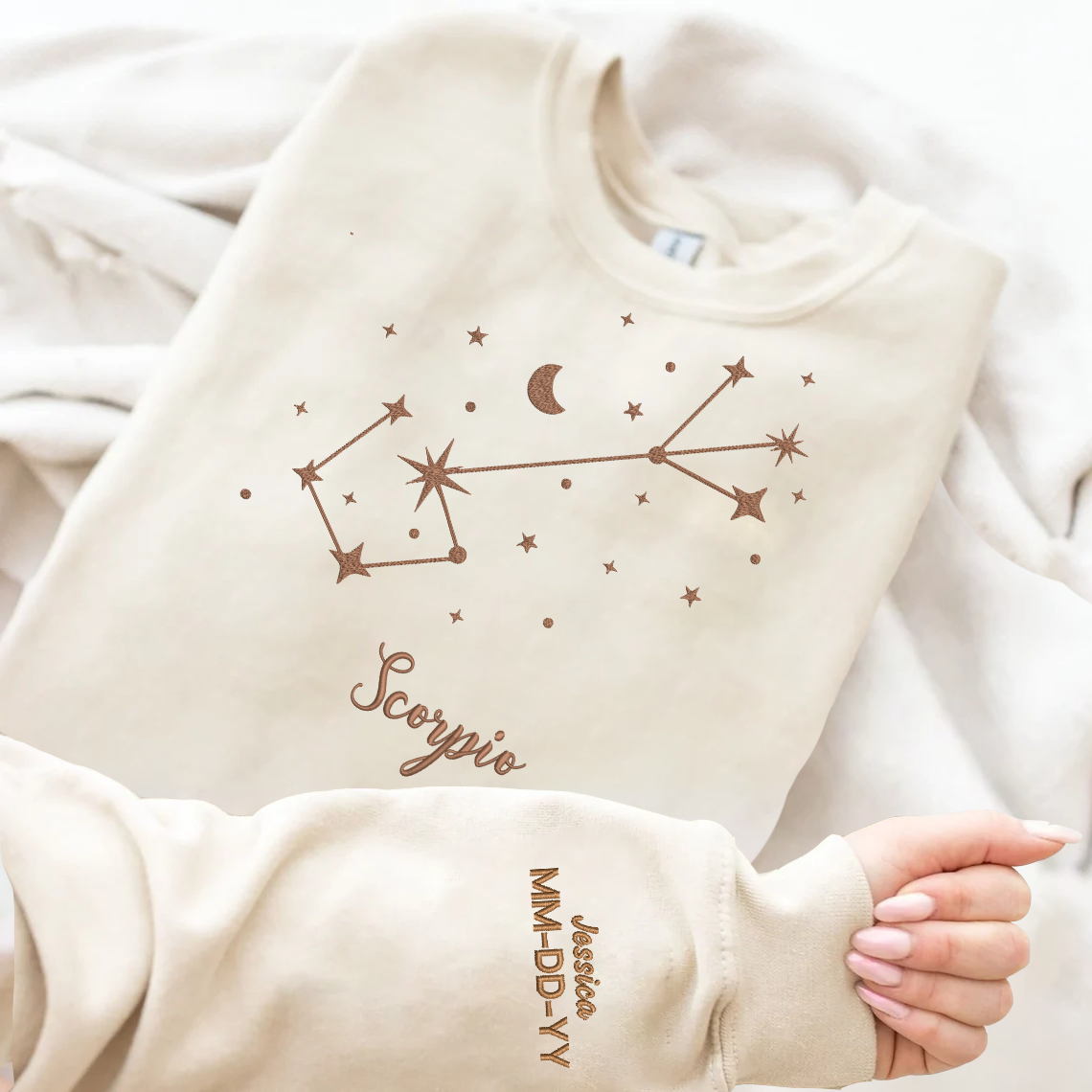 Personalized Embroidered Zodiac Hoodie Sweatshirt T-Shirt