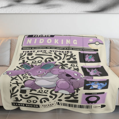 Anime PKM Nidoking Blanket Holiday Gift