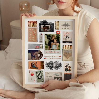 Couple Love Story Matchbook Collage Dopamine Decor - Personalized Blanket - Heartfelt Valentine, Anniversary Gift For Him, For Her