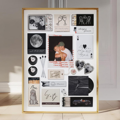 Couple Love Story Matchbook Collage Dopamine Decor - Personalized Blanket - Heartfelt Valentine, Anniversary Gift For Him, For Her