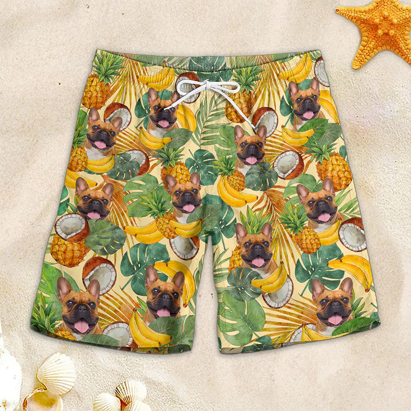 Custom Photo A Little Vitamin Sea - Dog & Cat Personalized Custom Tropical Hawaiian Aloha Men Beach Shorts