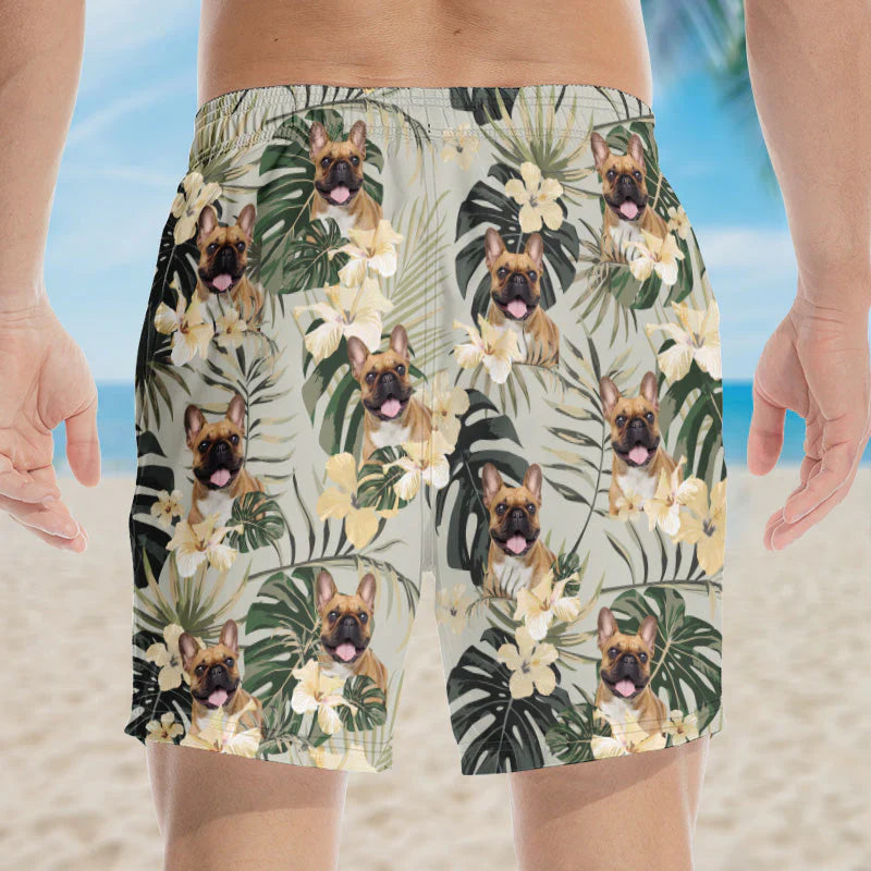 Custom Photo Summer State Of Mind - Dog & Cat Personalized Custom Tropical Hawaiian Aloha Men Beach Shorts