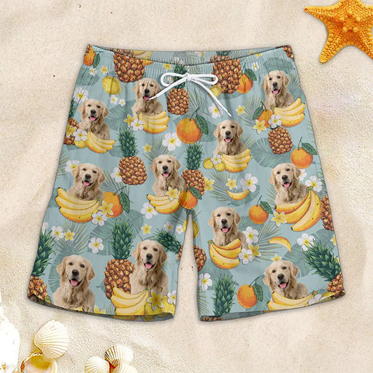 Custom Photo Sunrise Sunburn Sunset - Dog & Cat Personalized Custom Tropical Hawaiian Aloha Men Beach Shorts