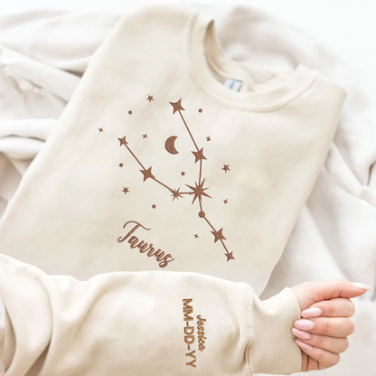 Personalized Embroidered Zodiac Hoodie Sweatshirt T-Shirt