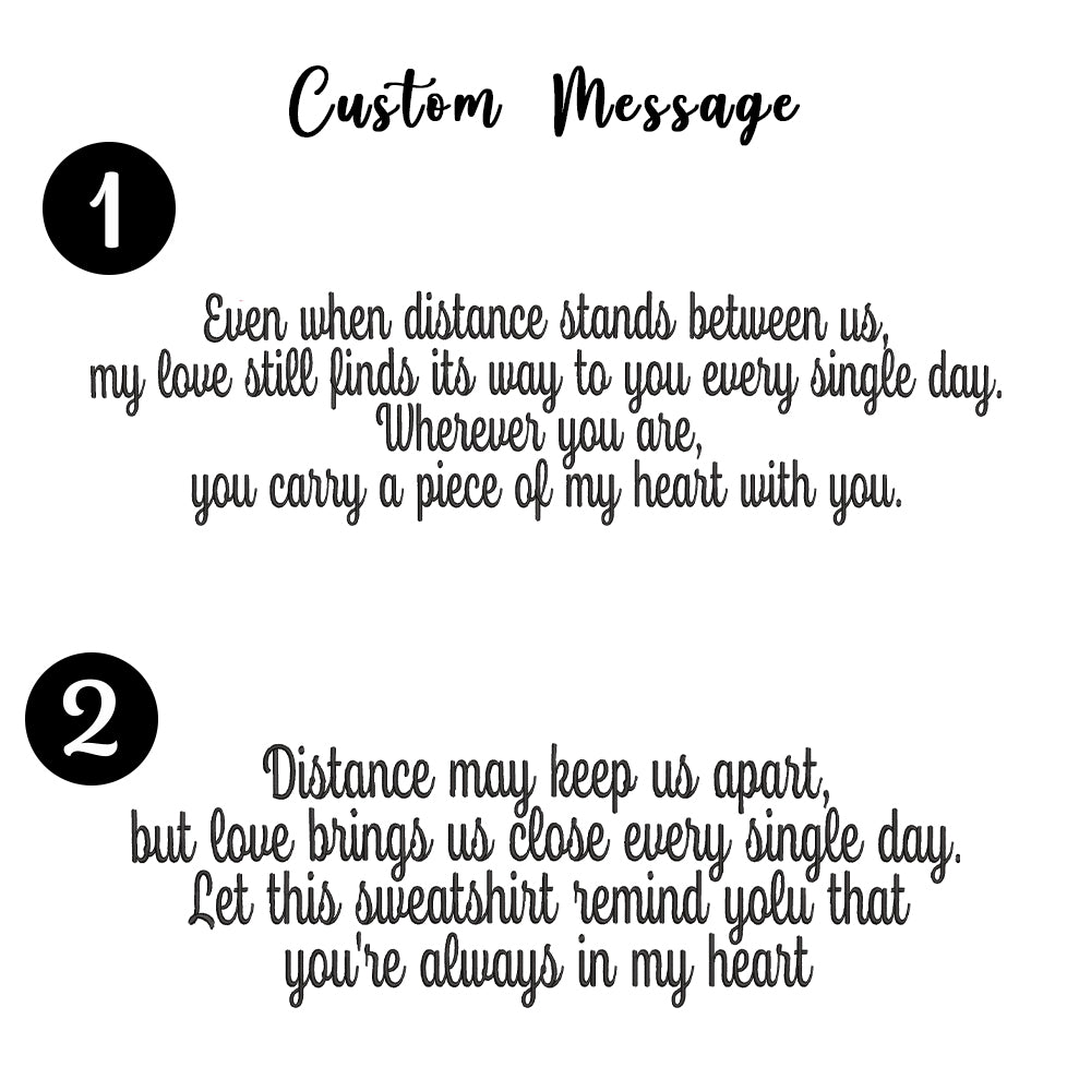 Valentine Personalized Embroidered Custom Message Hoodie Sweatshirt T-Shirt