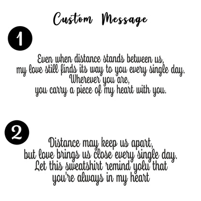 Valentine Personalized Embroidered Custom Message Hoodie Sweatshirt T-Shirt