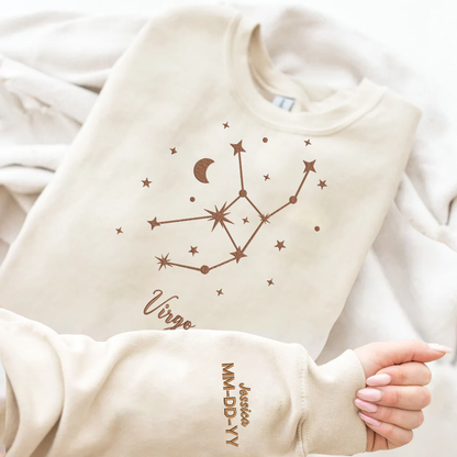 Personalized Embroidered Zodiac Hoodie Sweatshirt T-Shirt