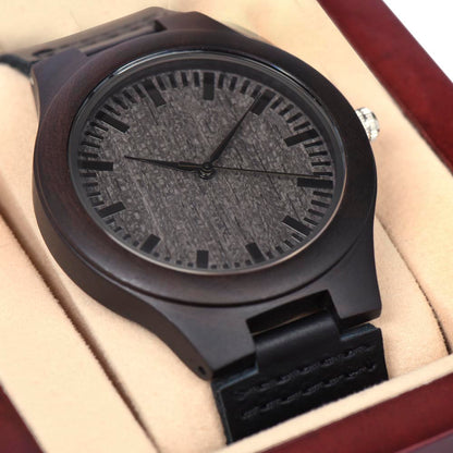 Personalized Wooden Watch with 3 Family Photos for Dad