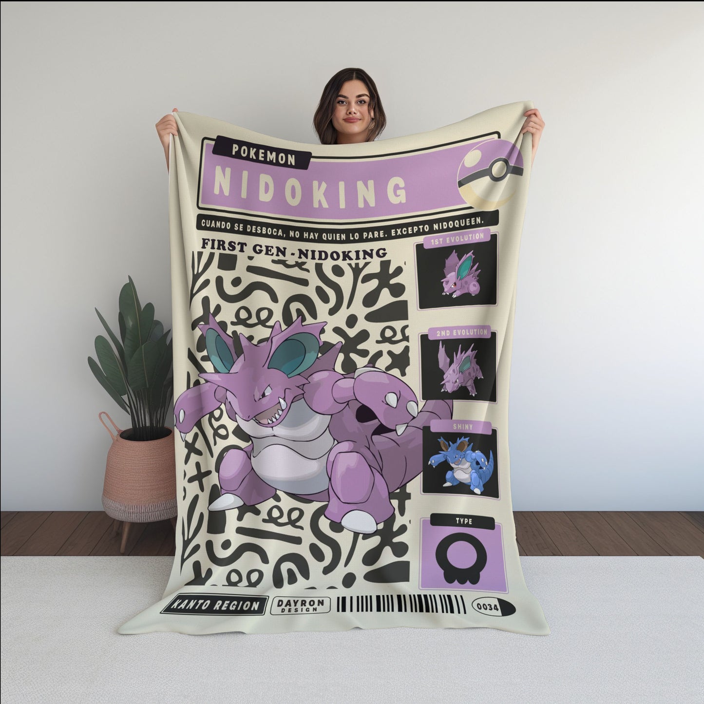 Anime PKM Nidoking Blanket Holiday Gift