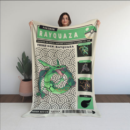 Anime PKM Rayquaza Blanket Holiday Gift