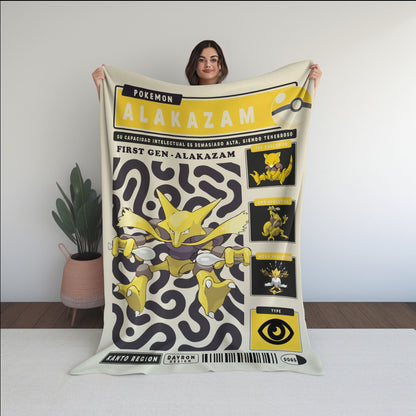 Anime PKM Alakazam Blanket Holiday Gift