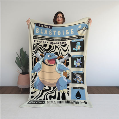 Anime PKM Blastoise Blanket Holiday Gift