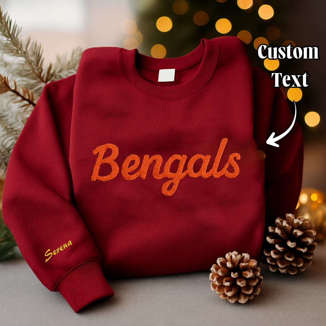 Personalized 0.23" wide - Chunky Yarn Custom Text Embroidered T-shirt Hoodie Sweatshirt