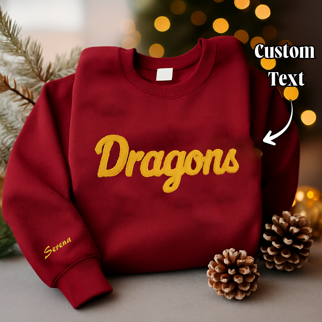 Personalized 0.23" wide - Chunky Yarn Custom Text Embroidered T-shirt Hoodie Sweatshirt