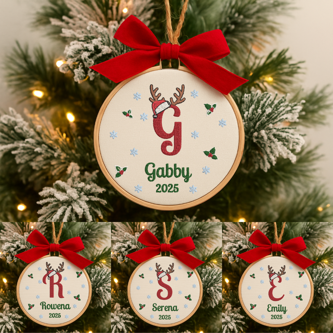 Chrristmas Personalized Name Embroidery Ornament Christmas Tree Decoration